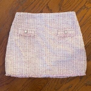 En Saison Pink Cream Mini Pencil Skirt